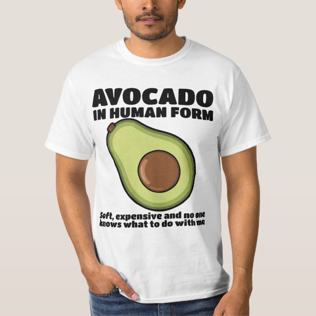 Diseño de camiseta de aguacate humano (Anverso)