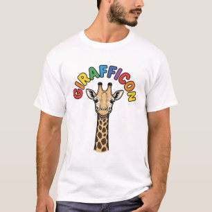 Diseño de camiseta de animal lindo icono de jirafa