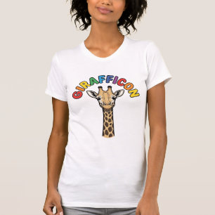 Diseño de camiseta de animal lindo icono de jirafa