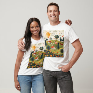 Diseño de camiseta de animales de granja lindos pa