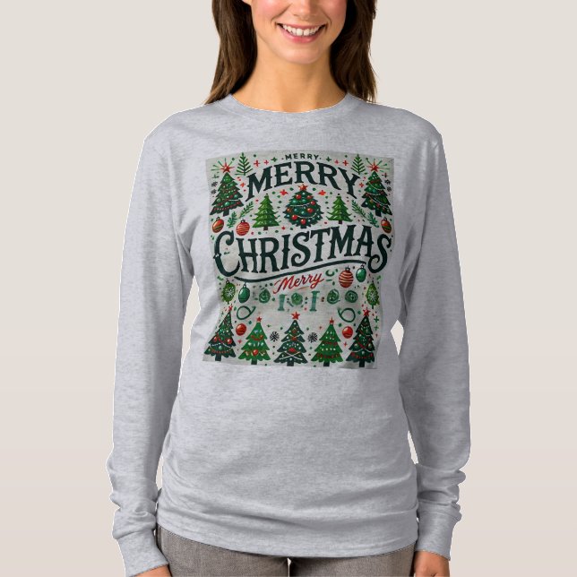 Diseño de camiseta de árbol de navidad de amarre (Anverso)