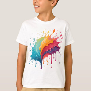 Diseño de camiseta de arte abstracto con salpicadu