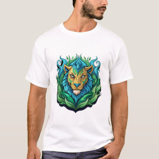 Diseño de camiseta de arte de vectores de león maj