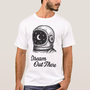 Diseño de camiseta de astronautas soñando allá afu