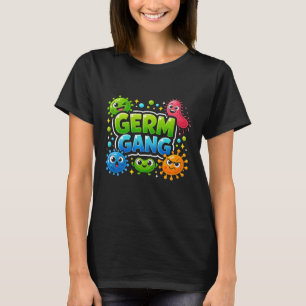 Diseño de camiseta de bacterias GERM GANG