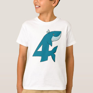 Diseño de camiseta de ballena para cumpleaños núme