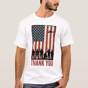 Diseño de camiseta de bandera americana militar ag