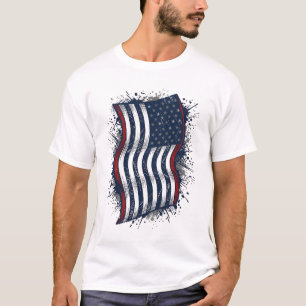 Diseño de camiseta de bandera patriótica desgastad
