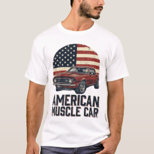 Diseño de camiseta de bandera vintage de Muscle Ca