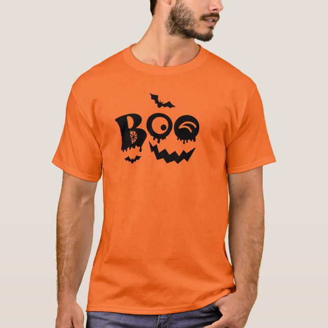 Diseño de camiseta de Boo Pumpkin Face Halloween (Anverso)
