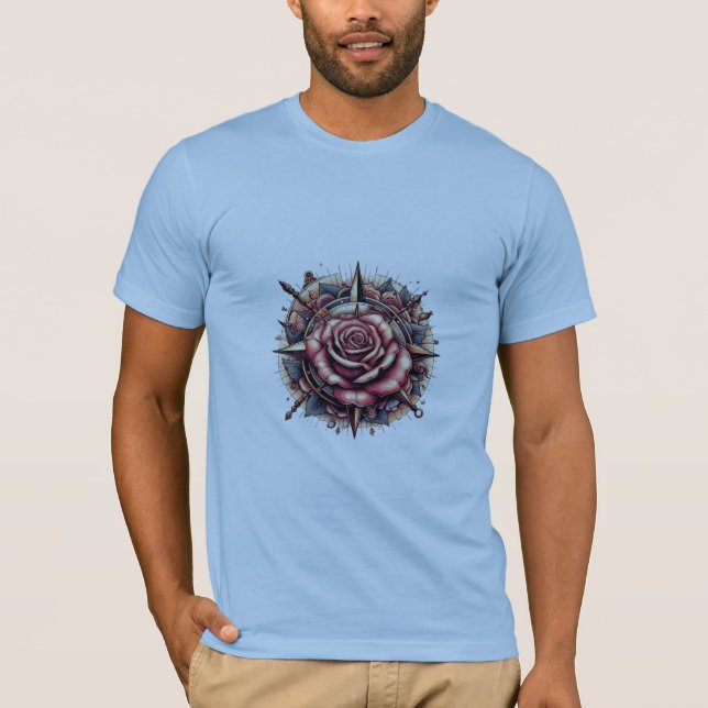 Diseño de camiseta de brújula Rosa (Anverso)