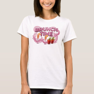 Diseño de camiseta de BRUNCH TIME rosa precioso