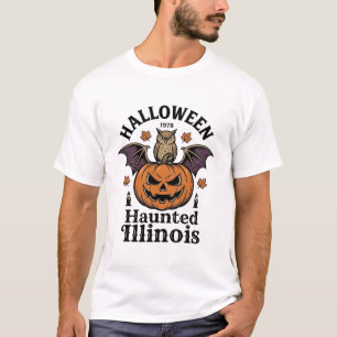 Diseño de camiseta de búho de calabaza de Hallowee