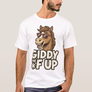 Diseño de camiseta de caballo vintage divertido Gi
