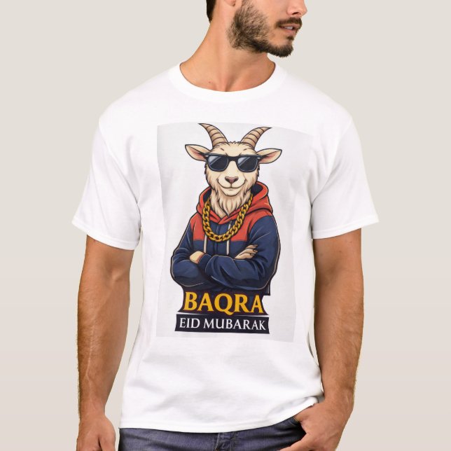 Diseño de camiseta de cabra Baqra Eid Mubarak -Coo (Anverso)