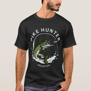 Diseño de camiseta de cazador de lucio