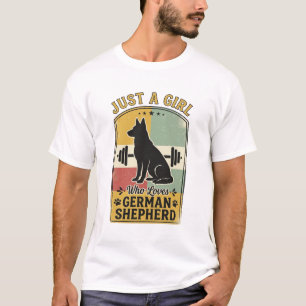 Diseño de camiseta de chica pastor alemán amante d