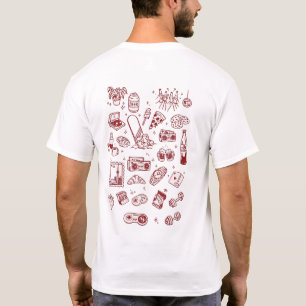 Diseño de camiseta de collage de garabatos de la v