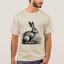 Diseño de camiseta de conejo rústico – Liebre de c