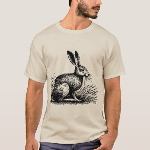 Diseño de camiseta de conejo rústico – Liebre de c