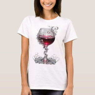 Diseño de camiseta de copa de vino tinto de plata 