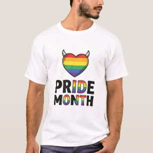 Diseño de camiseta de corazón con cuernos del mes 