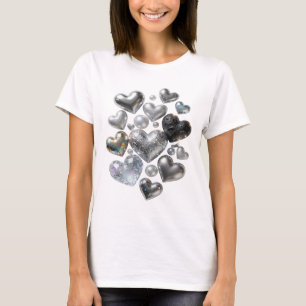 Diseño de camiseta de CORAZONES Y ESTRELLAS de pla