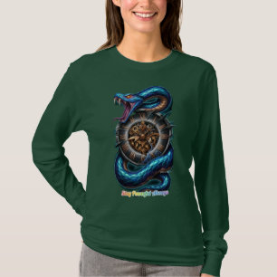 Diseño de camiseta de corona de cráneo de cobra si