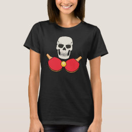 Diseño de camiseta de cráneo de tenis de mesa para