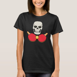 Diseño de camiseta de cráneo de tenis de mesa para