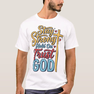 Diseño de camiseta de cruz cristiana confía en Dio