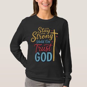 Diseño de camiseta de cruz cristiana confía en Dio