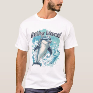 Diseño de camiseta de delfín bebé, Anim oceánico r