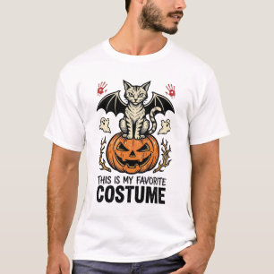 Diseño de camiseta de disfraz de gato de calabaza