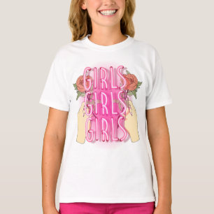 diseño de camiseta de flores de niñas