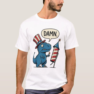 Diseño de camiseta de fuegos artificiales T-Rex pa
