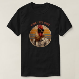 diseño de camiseta de gallo de pollo con gafas de 