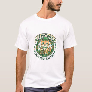 Diseño de camiseta de gato irlandés afortunado de