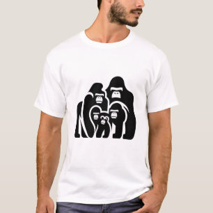 "Diseño de camiseta de gorila de bono familiar"