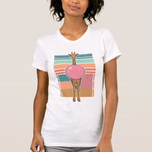 Diseño de camiseta de grabado de chicle de jirafa