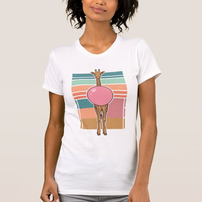 Diseño de camiseta de grabado de chicle de jirafa  (Anverso)