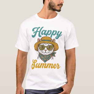 Diseño de camiseta de grabado vintage de gato de v