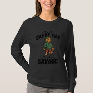 Diseño de camiseta de grabado vintage Savage Dog_1