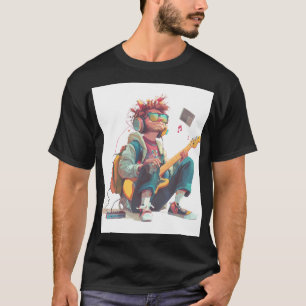 Diseño de camiseta de guitarrista amante de la mús