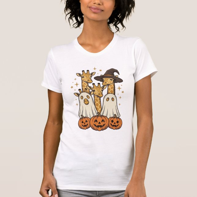 Diseño de camiseta de Halloween de jirafa fantasma (Anverso)