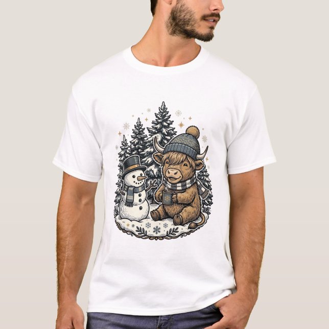 Diseño de camiseta de invierno de muñeco de nieve  (Anverso)