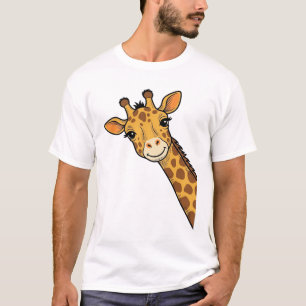 Diseño de camiseta de jirafa que se asoma con grab