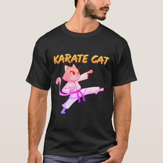 Diseño de camiseta de Karate Cat Personalizado | M (Anverso)