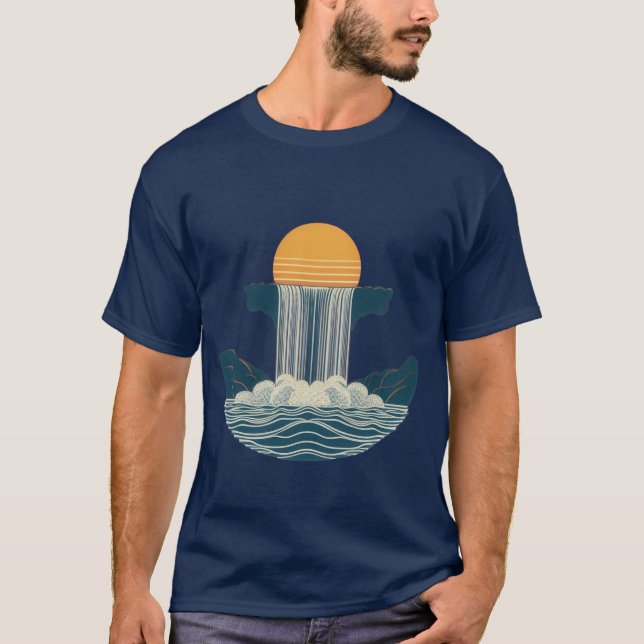Diseño de camiseta de la cascada de la serenidad d (Anverso)