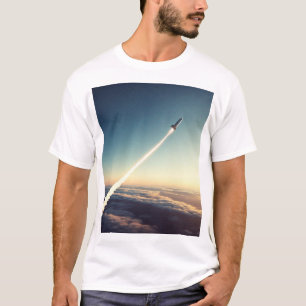 Diseño de camiseta de lanzamiento de cohetes inspi